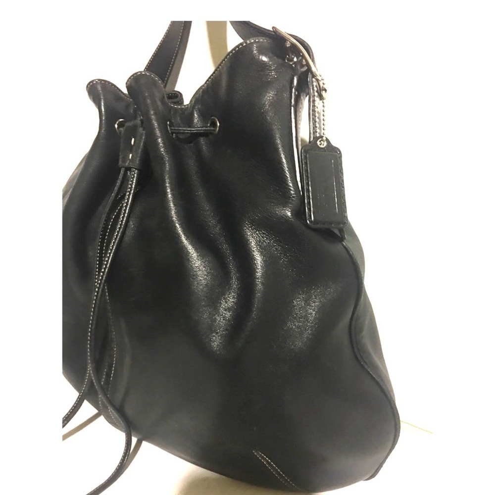 Coach vintage black leather crossbody handbag - Picture 10 of 11